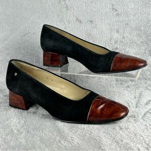 Etienne Aigner Siena Two Tone Pumps Womens 7 M Two Tone Black & Copper Patent